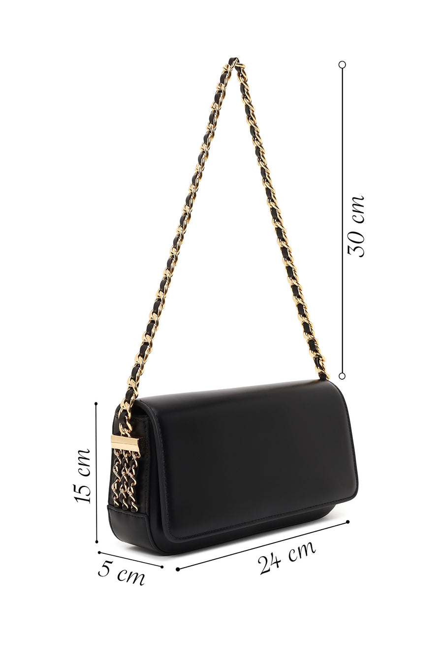 Women's Black Chain Strap Shoulder Bag