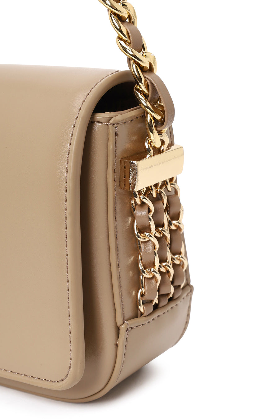 Women's Dark Beige Chain Strap Shoulder Bag