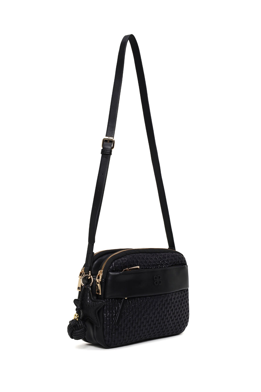 Woman Black Long Strap Crossbody Bag