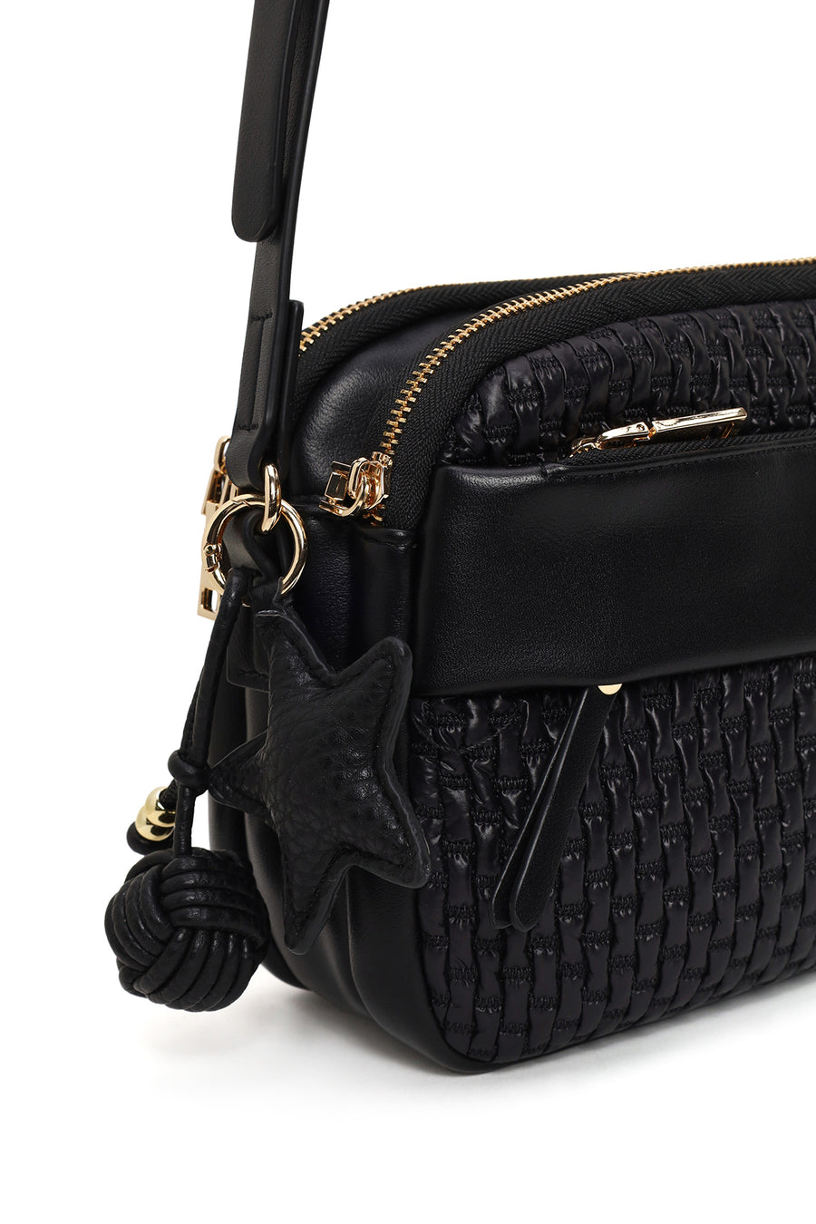 Woman Black Long Strap Crossbody Bag