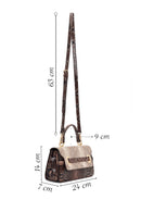 Woman Beige Patterned Long-Strap Mini Shoulder Bag | Derimod
