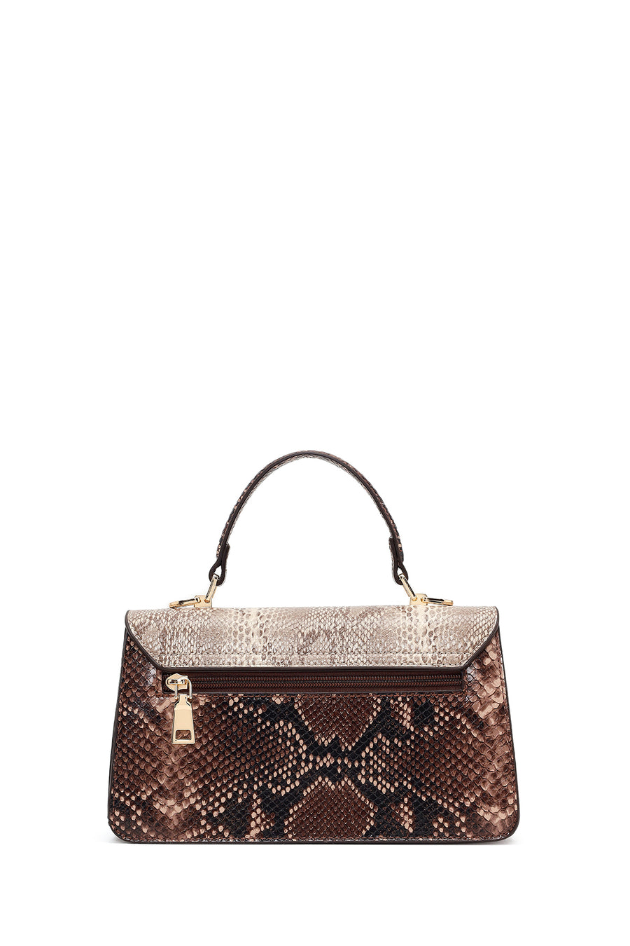 Woman Beige Patterned Long-Strap Mini Shoulder Bag