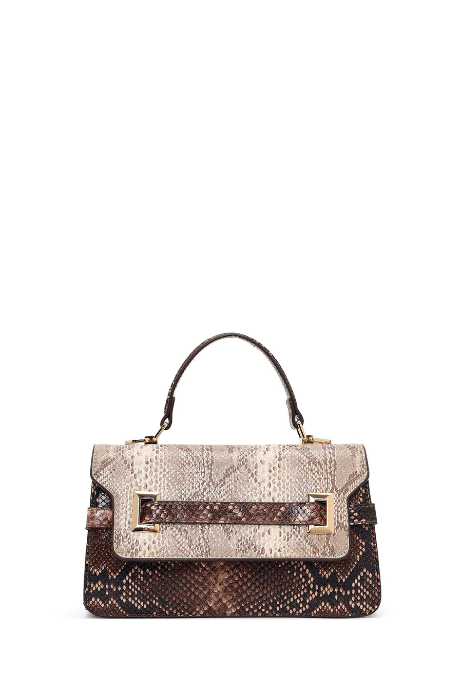 Woman Beige Patterned Long-Strap Mini Shoulder Bag