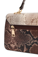 Woman Beige Patterned Long-Strap Mini Shoulder Bag | Derimod