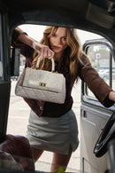 Woman Cream Long-Strap Quilted Shoulder Bag | Derimod