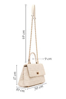 Woman Cream Long-Strap Quilted Shoulder Bag | Derimod