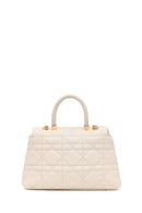 Woman Cream Long-Strap Quilted Shoulder Bag | Derimod