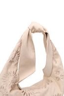 Woman Light Beige Long-Strap Suede Shoulder Bag | Derimod