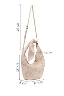 Woman Light Beige Long-Strap Suede Shoulder Bag | Derimod