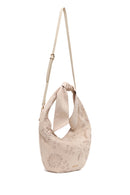 Woman Light Beige Long-Strap Suede Shoulder Bag | Derimod