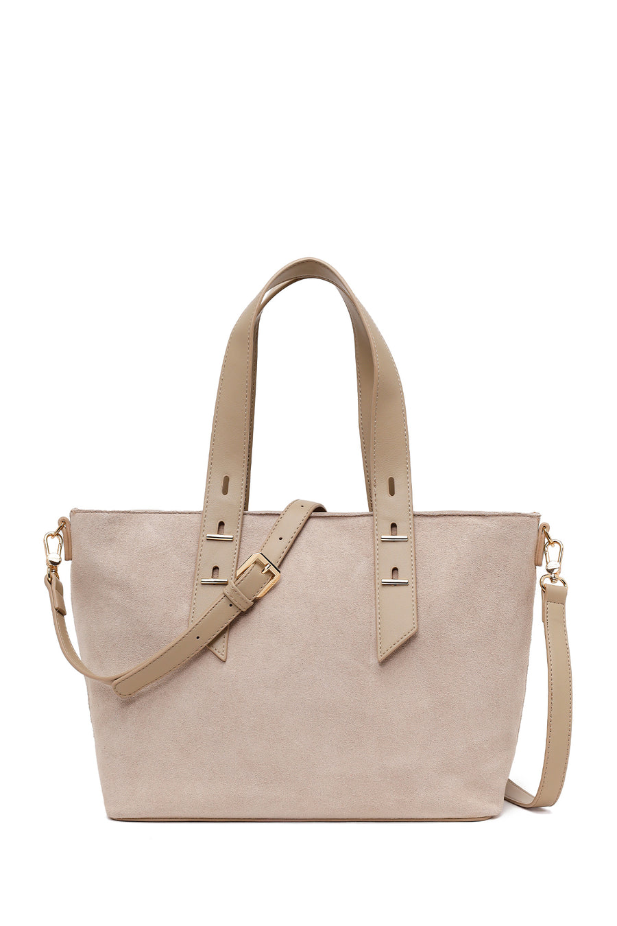 Woman Light Beige Long Strap Suede Shoulder Bag 26PBD253510 | Derimod