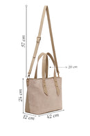 Woman Light Beige Long Strap Suede Shoulder Bag | Derimod