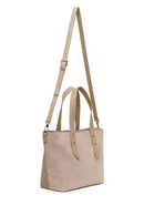 Woman Light Beige Long Strap Suede Shoulder Bag | Derimod