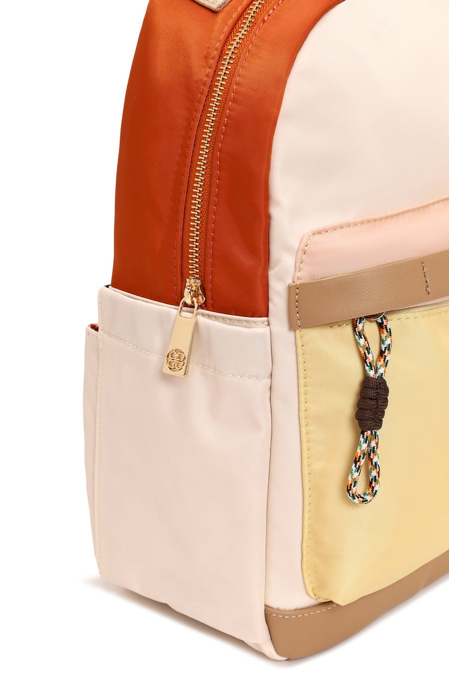 Woman Yellow Fabric Backpack