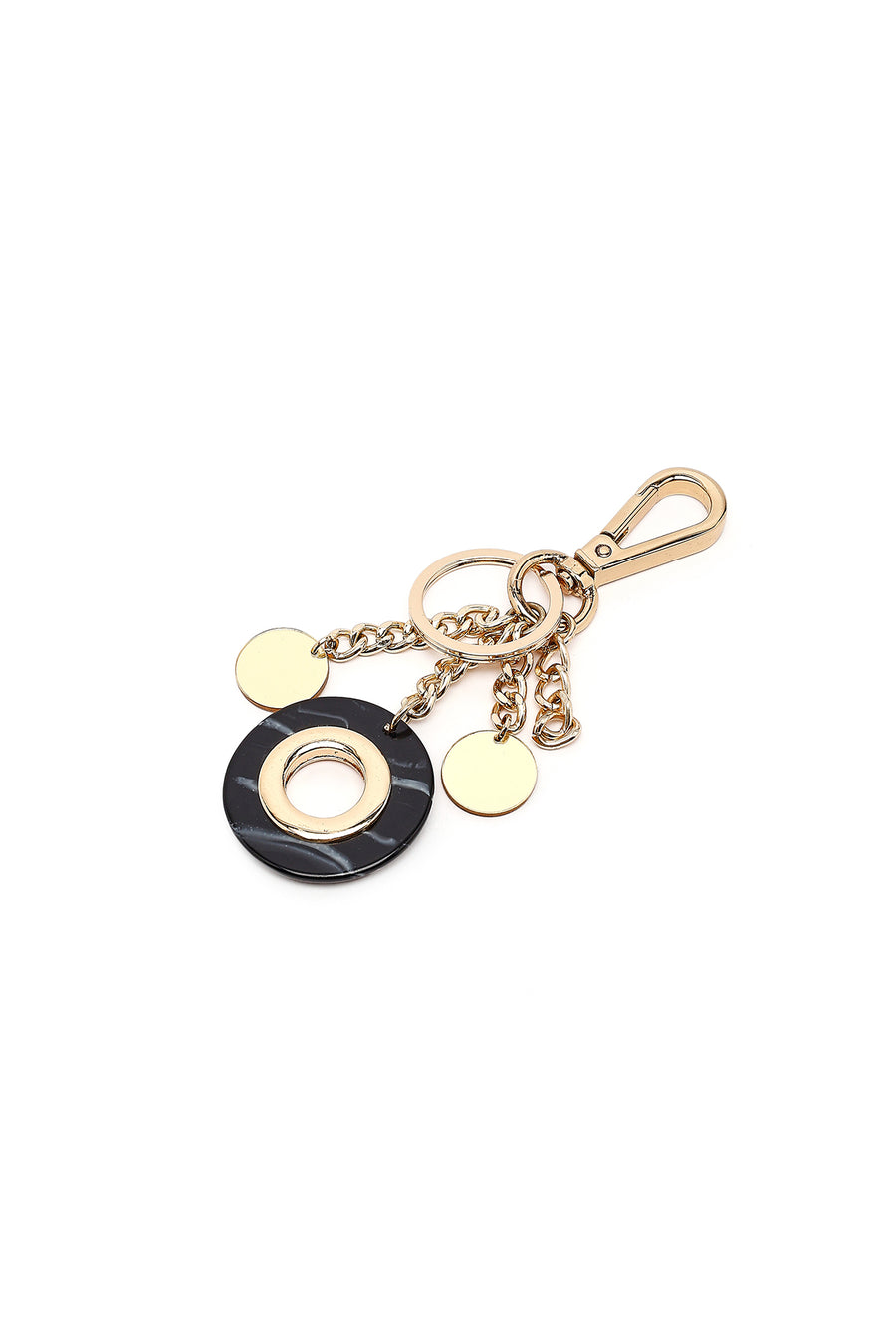 Women's Black Long Strap Charm Shoulder Bag
