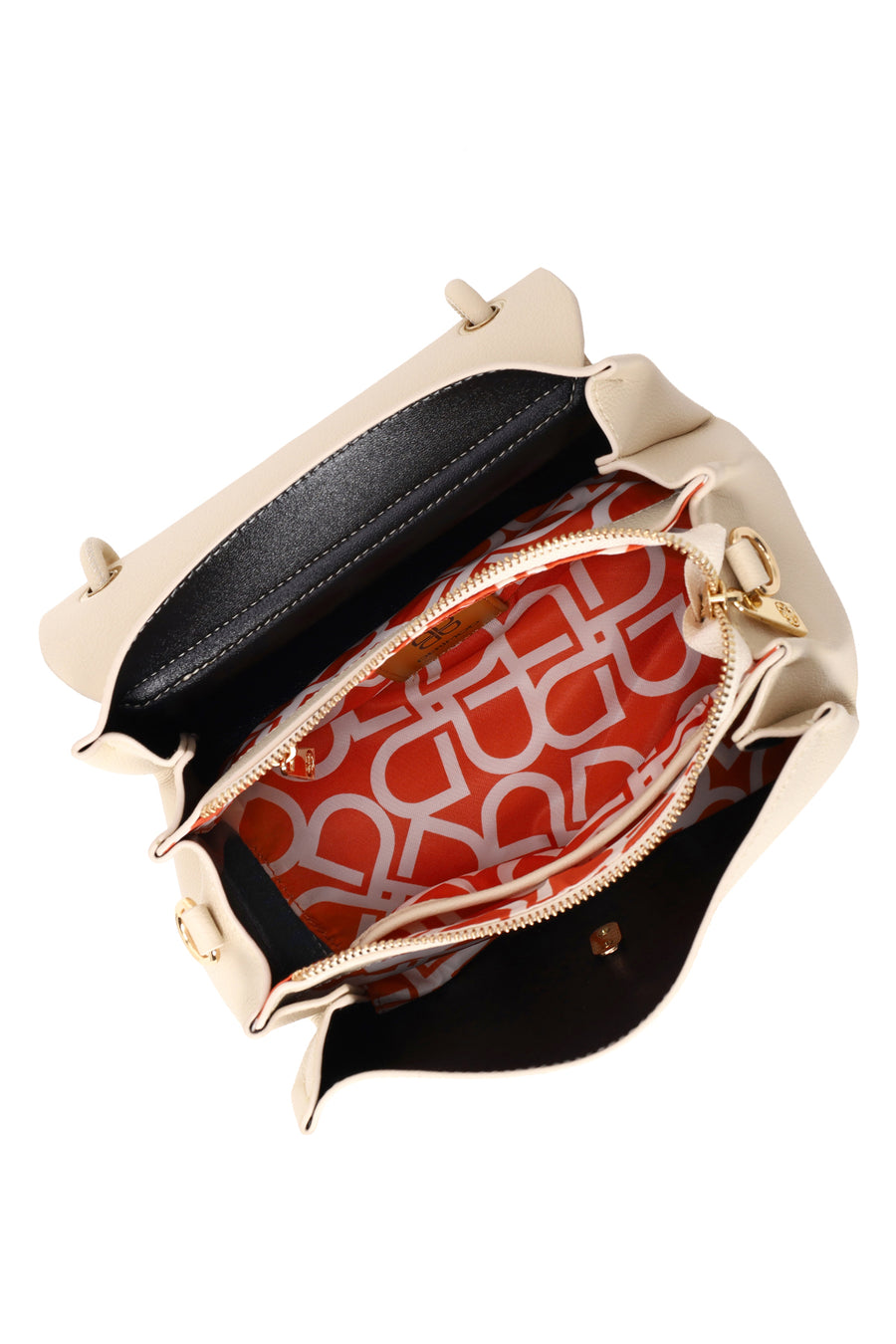 Woman Cream Long Strap Shoulder Bag