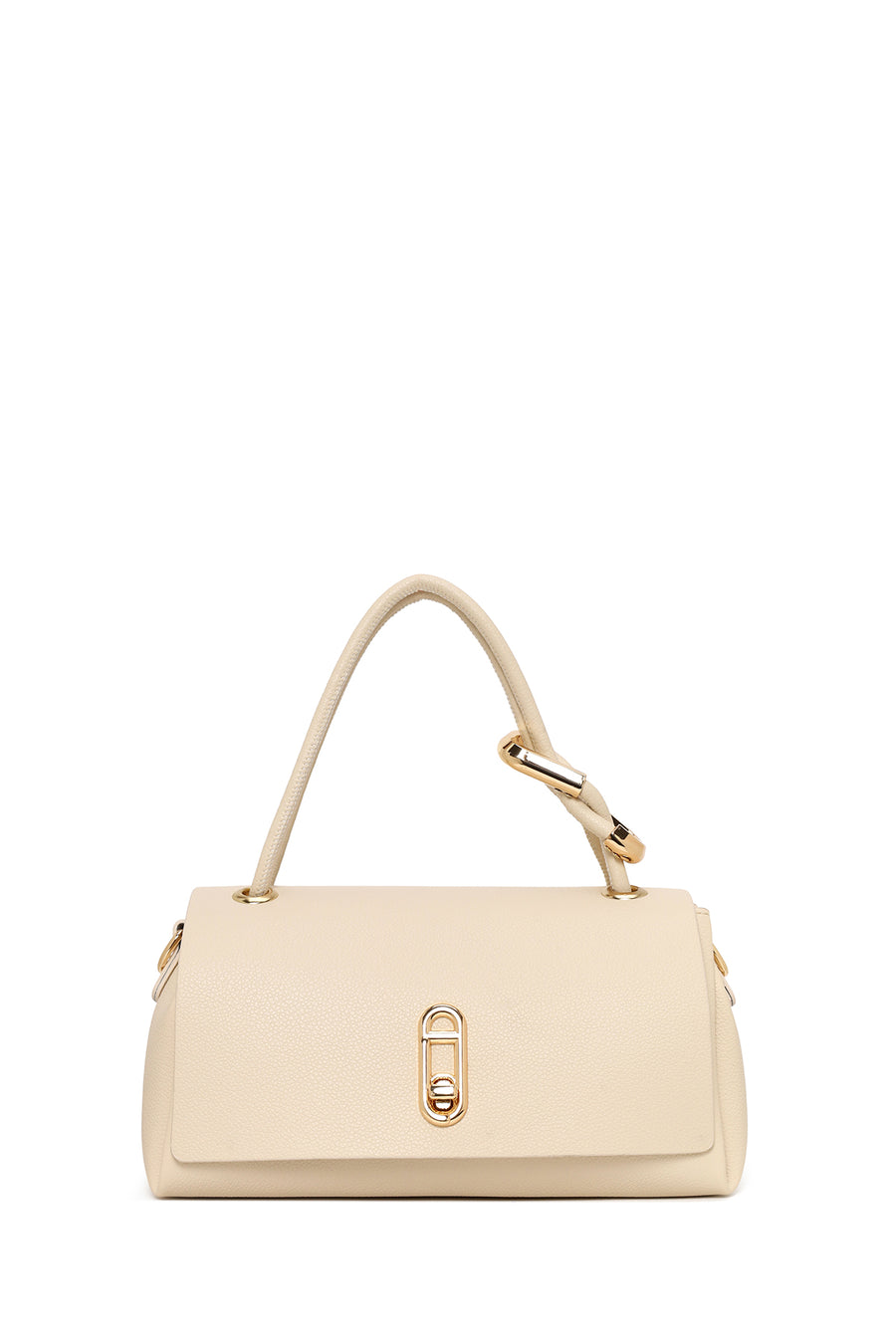 Woman Cream Long Strap Shoulder Bag