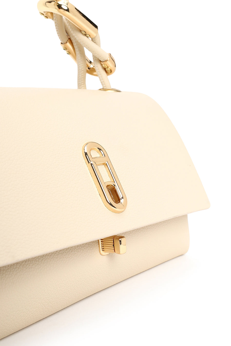 Woman Cream Long Strap Shoulder Bag