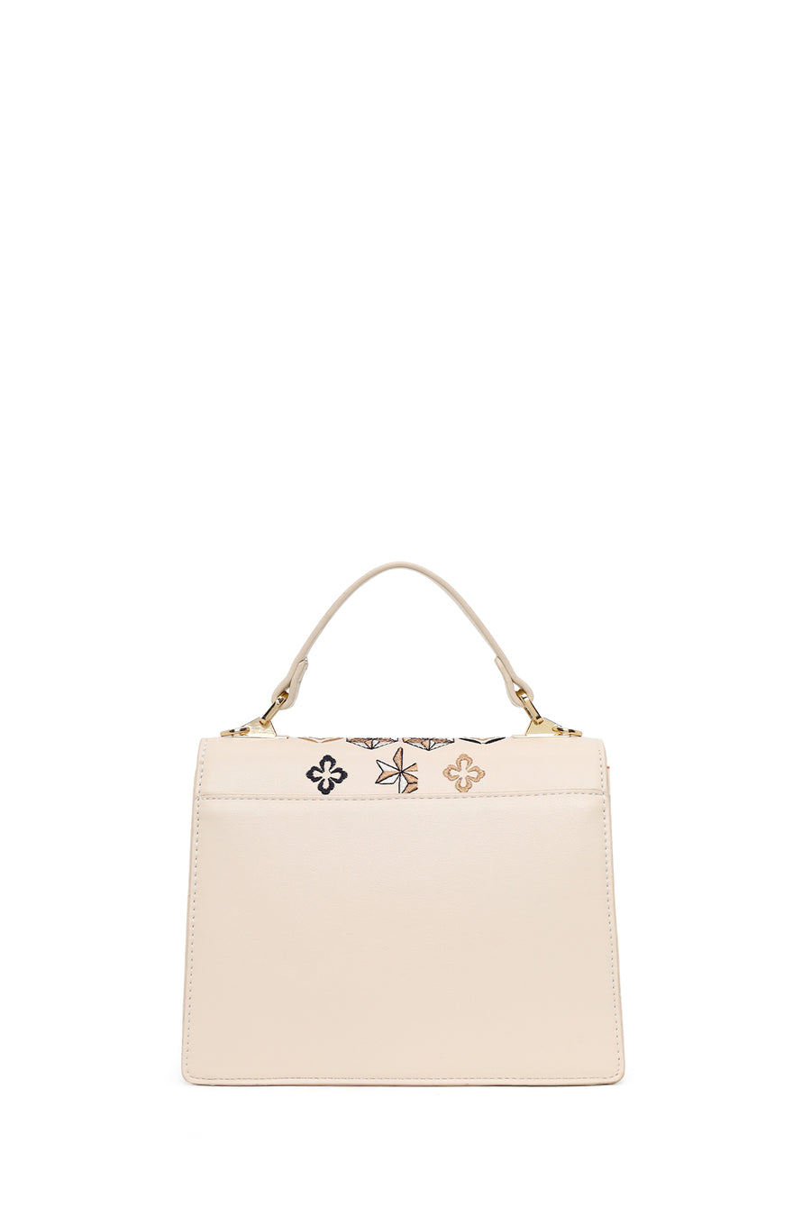 Woman Cream Long Strap Printed Shoulder Bag