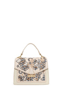 Woman Cream Long Strap Printed Shoulder Bag | Derimod