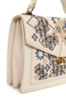 Woman Cream Long Strap Printed Shoulder Bag | Derimod
