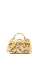 Woman Yellow Long Strap Printed Mini Arm Bag | Derimod