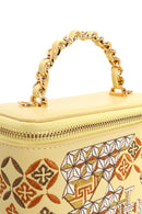 Woman Yellow Long Strap Printed Mini Arm Bag | Derimod