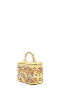 Woman Yellow Long Strap Printed Mini Arm Bag | Derimod