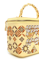 Woman Yellow Long Strap Printed Mini Arm Bag | Derimod