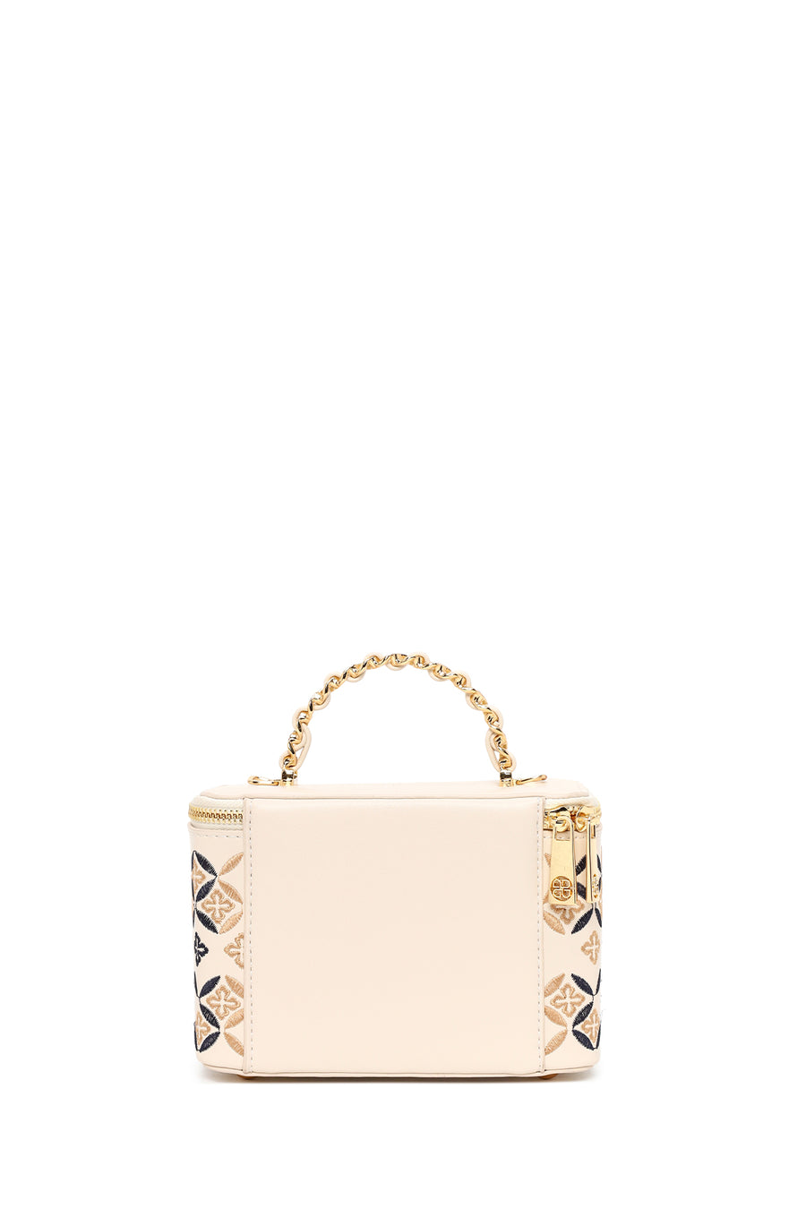 Woman Cream Long Strap Printed Mini Shoulder Bag