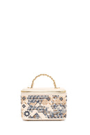 Woman Cream Long Strap Printed Mini Shoulder Bag | Derimod