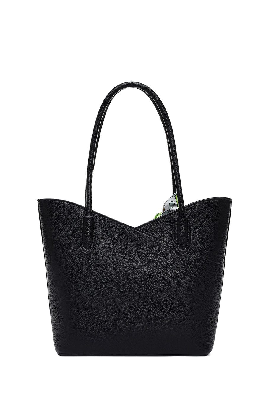 Woman Black Shoulder Bag with Accessory Details