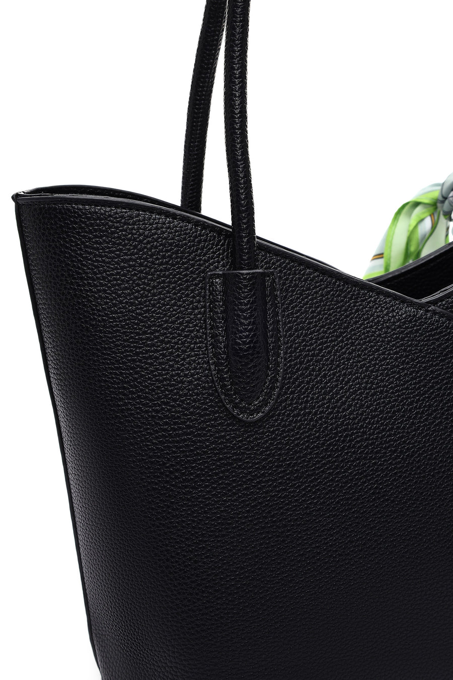 Woman Black Shoulder Bag with Accessory Details