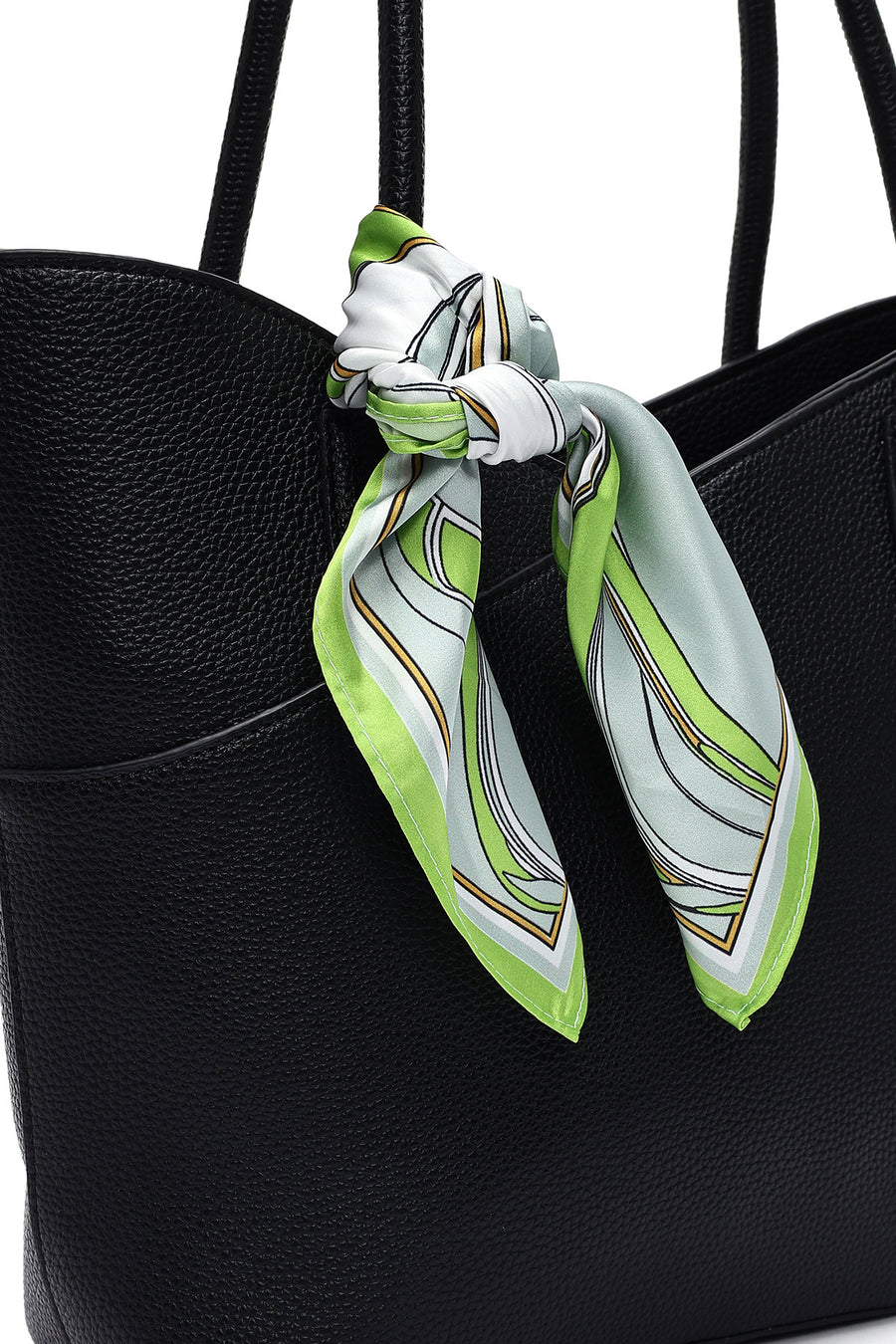 Woman Black Shoulder Bag with Accessory Details