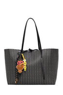 Woman Black Accessory-Detail Printed Shoulder Bag | Derimod