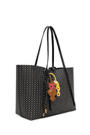 Woman Black Accessory-Detail Printed Shoulder Bag | Derimod