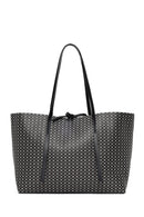Woman Black Accessory-Detail Printed Shoulder Bag | Derimod