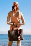 Women's Brown Printed Charm Shoulder Bag | Derimod