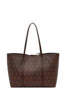 Women's Brown Printed Charm Shoulder Bag | Derimod