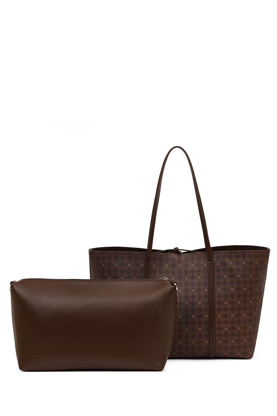 Women's Brown Printed Charm Shoulder Bag