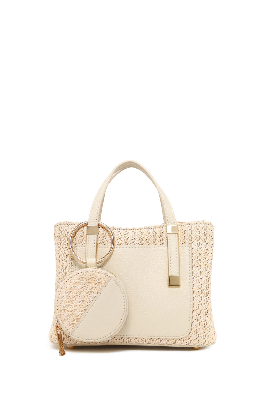 Woman Cream Long-Strap Mini Shoulder Bag