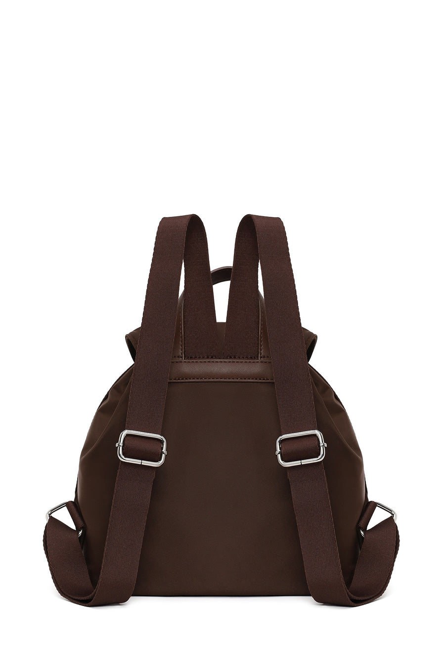 Woman Brown Fabric Backpack