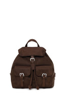 Woman Brown Fabric Backpack | Derimod