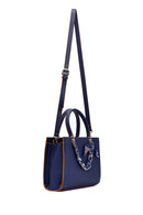 Woman Navy Blue Long-Shoulder-Strap Handbag with Accessories | Derimod