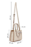 Woman Cream Long-Strap Accessorized Shoulder Bag | Derimod
