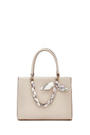 Woman Cream Long-Strap Accessorized Shoulder Bag | Derimod