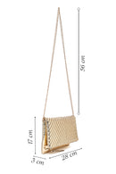 Woman Gold Chain Strap Braided Clutch Bag | Derimod