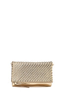 Woman Gold Chain Strap Braided Clutch Bag | Derimod