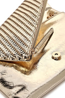 Woman Gold Chain Strap Braided Clutch Bag | Derimod
