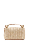 Woman Beige Long-Strap Woven Straw Mini Shoulder Bag | Derimod